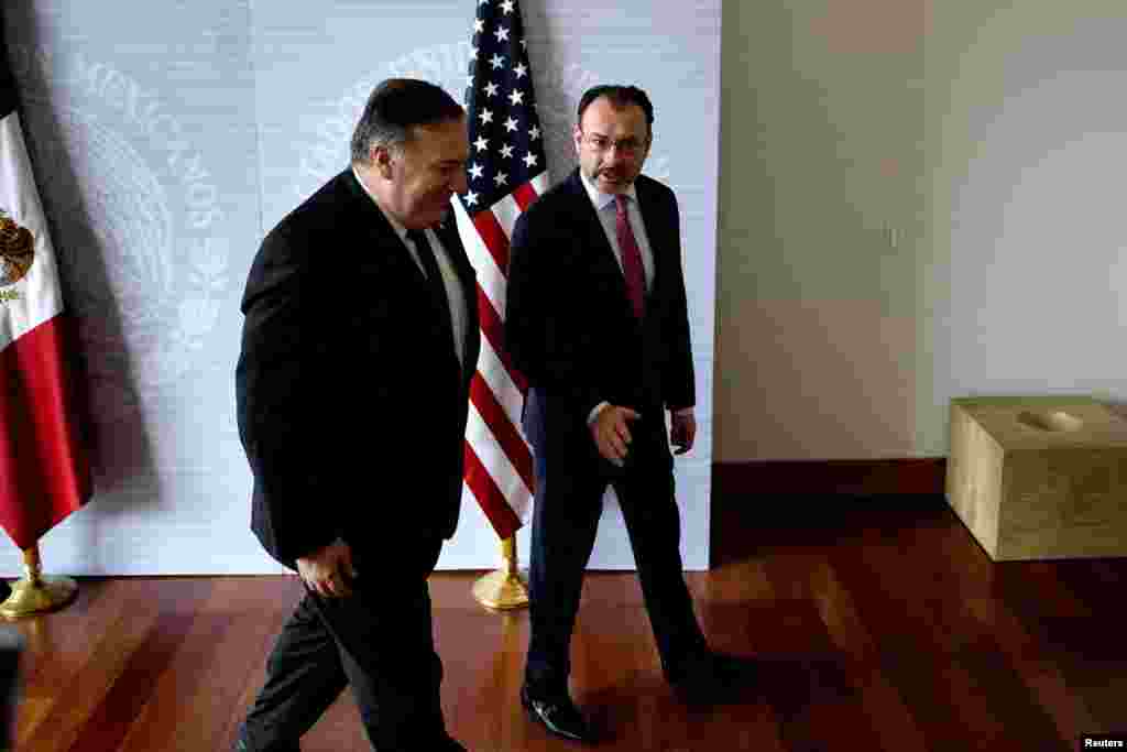 دیدار مایک پمپئو وزیر خارجه آمریکا با همتای خود در مکزیک