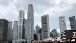 미북 정상회담이 열릴 예정이었던 싱가포르의 금융가 전경 (자료사진)