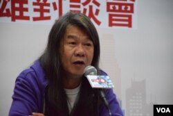 香港立法會議員梁國雄。（美國之音湯惠芸攝）