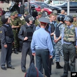 Police at an opposition demonstration, Moscow (file)