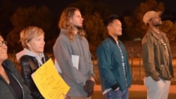 Tanachai Mark Padoongpatt (second from right), a lecturer in Asian Ameircan studies at University of Nevada, Las Vegas, participates in Black Lives Matter rally in Las Vegas in December 2014