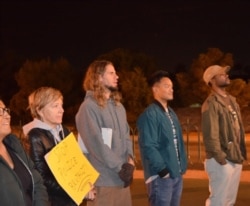 Tanachai Mark Padoongpatt (second from right), a lecturer in Asian Ameircan studies at University of Nevada, Las Vegas, participates in Black Lives Matter rally in Las Vegas in December 2014