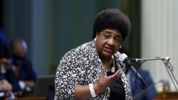 FILE - In this June 10, 2020 file photo Assemblywoman Shirley Weber, D-San Diego, talks at the Capitol in Sacramento, Calif. (AP Photo/Rich Pedroncelli, File)