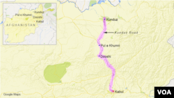 Peta wilayah Kunduz, Afghanistan.
