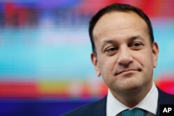 FILE - Irish Prime Minister Leo Varadkar is pictured in Brussels, Oct. 19, 2018.