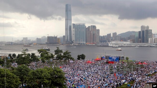 亲中派在香港集会支持警方庆祝回归（2019年6月30日）