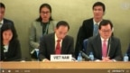 Phái đoàn Việt Nam tại phiên Kiểm điểm Định kỳ Phổ quát về nhân quyền Việt Nam lần thứ 3 tại Geneva, Thụy Sỹ, hôm 22/1/2019. (Screenshot of UN Web TV)