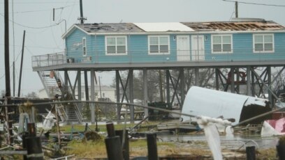 Một khu vực bị thiệt hại ở Cameron, bang Louisiana, Hoa Kỳ, sau khi siêu bão Laura đi qua vào ngày 28/8/2020.