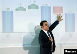 Carlos Ghosn, chairman and CEO of the Renault-Nissan Alliance, speaks during a news conference, Yokohama, Japan, May 12, 2016.