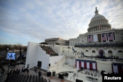 The U.S. Capitol during a rehearsal for the inauguration ceremony of U.S. President-elect Donald Trump in Washington, Jan. 15, 2017.