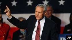 FILE - Republican Ken Buck of Colorado speaks in Denver, Nov. 4, 2014.