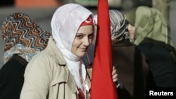 在德國的土耳其社區包頭巾的婦女