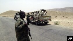 Puntland forces are seen heading toward the Galgala mountains, where al-Shabab militants are said to be operating (file photo).