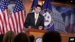 House Speaker Paul Ryan of Wisconsin meets with reporters on Capitol Hill in Washington, March 2, 2017.