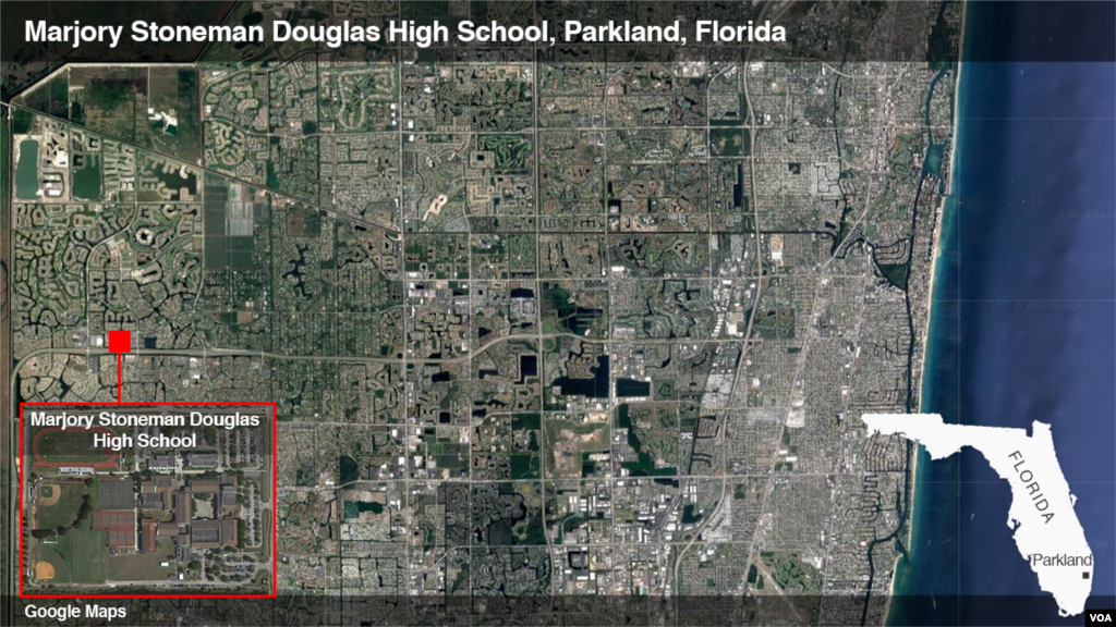 فائرنگ کا واقعہ فلوریڈا کے مارجری اسٹون مین ڈگلس ہائی اسکول میں پیش آیا جہاں تین ہزار سے زائد طلبہ زیرِ تعلیم ہیں۔