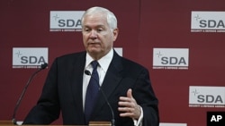 U.S. Defense Secretary Robert Gates speaks during a Security and Defense Agenda event at the Biblioteque Solvay in Brussels on Friday, June 10, 2011