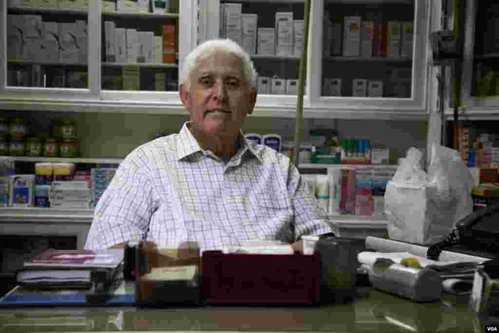 Farouk Abou el Gheit,a pharmacist in Cairo, Eygpt said "When [Obama] came to Cairo he gave a very good speech...but nothing was implemented." (Y. Weeks/VOA)