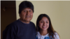 El presidente de Bolivia, Evo Morales, y su hija Evaliz Morales Alvarado, quien dejó Bolivia en la madrugada del sábado.