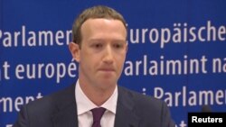 Mark Zuckerberg au Parlement européen à Bruxelles le 22 mai 2018.