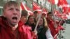 FILE - A member of pro-Kremlin "Nashi" (our people) movement shouts anti-American slogans in front of the US embassy in Moscow.