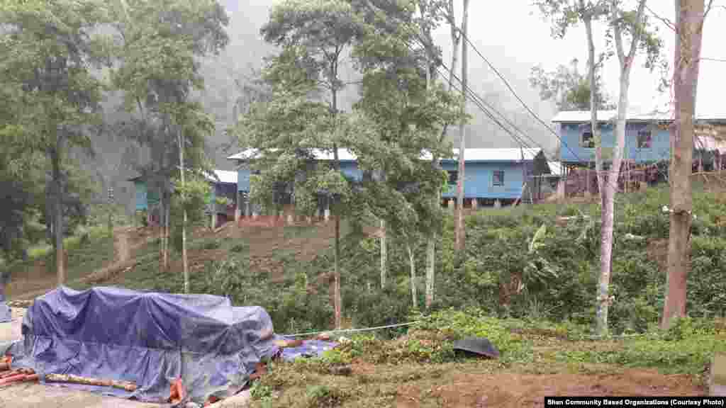 Buildings for Chinese engineers doing test drilling for the Mong Ton Dam on the Salween River.