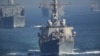 'پرواز نظارتی' سپاه پاسداران بر فراز کشتی‌های جنگی امریکا 
