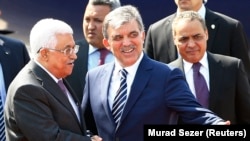 Filistin lideri Mahmud Abbas ve Türkiye'de Cumhurbaşkanı Abdullah Gül