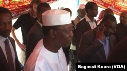 Chad President Idriss Deby at his polling station in the second district of N'Djamena, Chad, April 10, 2016.