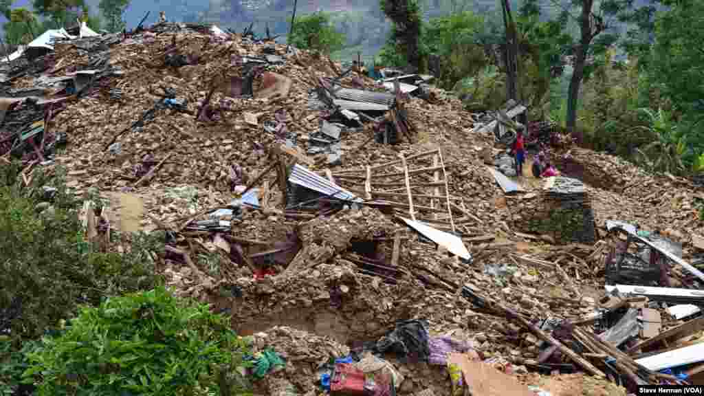 Every structure in the Majigaon fishing village was destroyed in last Saturday's earthquake.