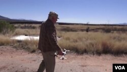 Glenn Spencer hopes to help secure the southern border by using a drone to detect illegal immigrants crossing over from Mexico. (R. Taylor/VOA)