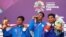 ជ័យលាភីសម្រាប់កីឡាម៉ូតូបើកលើទឹក (Jet Ski) រួមមានលោក សាលី អូមើត វ័យ​២៦​ឆ្នាំ​ (ស្តាំ) បាន​ឈ្នះ​មេដាយ​មាស​ និង​មេដាយ​សំរិទ្ធ​ក្នុង​វិញ្ញាសា​​ម៉ូតូ​បើក​លើ​ទឹក ក្នុងការ​ប្រកួតកីឡា​អាស៊ី​លើកទី​១៨ នៅ​ប្រទេស​ឥណ្ឌូនេស៊ី។ 