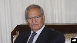 Syrian Vice President Farouk Al-Sharaa in Damascus, Sunday, August 26, 2012.