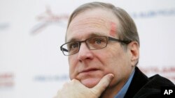 FILE - Microsoft co-founder Paul Allen at a news conference. He died in 2018.