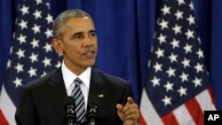 President Barack Obama yayinda yake jawabi jiya