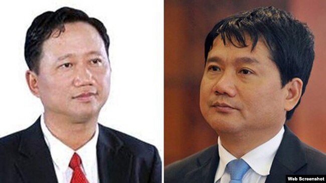 Ông Trịnh Xuân Thanh và ông Đinh La Thăng là 2 trong số những lãnh đạo ngành dầu khí Việt Nam sẽ bị đưa ra xét xử trong chiến dịch chống tham nhũng của TBT Nguyễn Phú Trọng. (Ảnh chụp từ VTV)