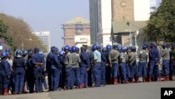 Armed Riot Police Presence in Harare Zimbabwe Elections
