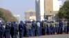 Armed Riot Police Presence in Harare Zimbabwe Elections