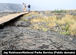 The petroglyph boardwalk shows ancient drawings by indigenous Hawaiians
