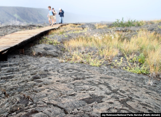 The petroglyph boardwalk shows ancient drawings by indigenous Hawaiians