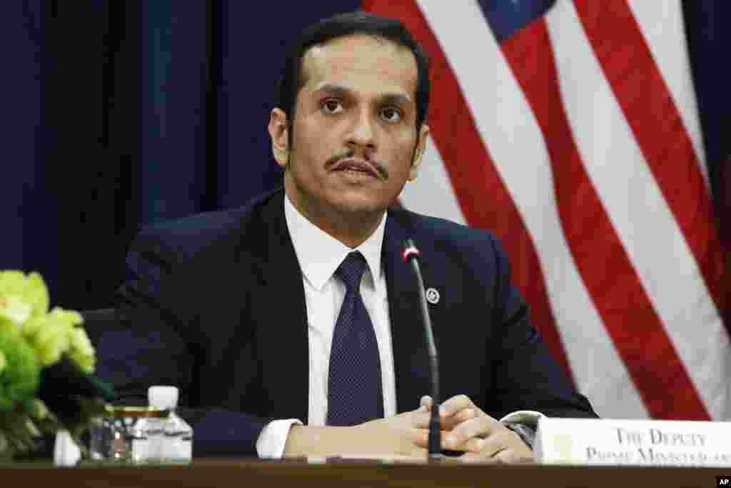 Ministan harkokin wajen kasar Qatar Sheik Mohammed Bin Abdulrahman Al Thani, ranar Laraba 30 ga watan Janairu 2018 a Washington, DC.