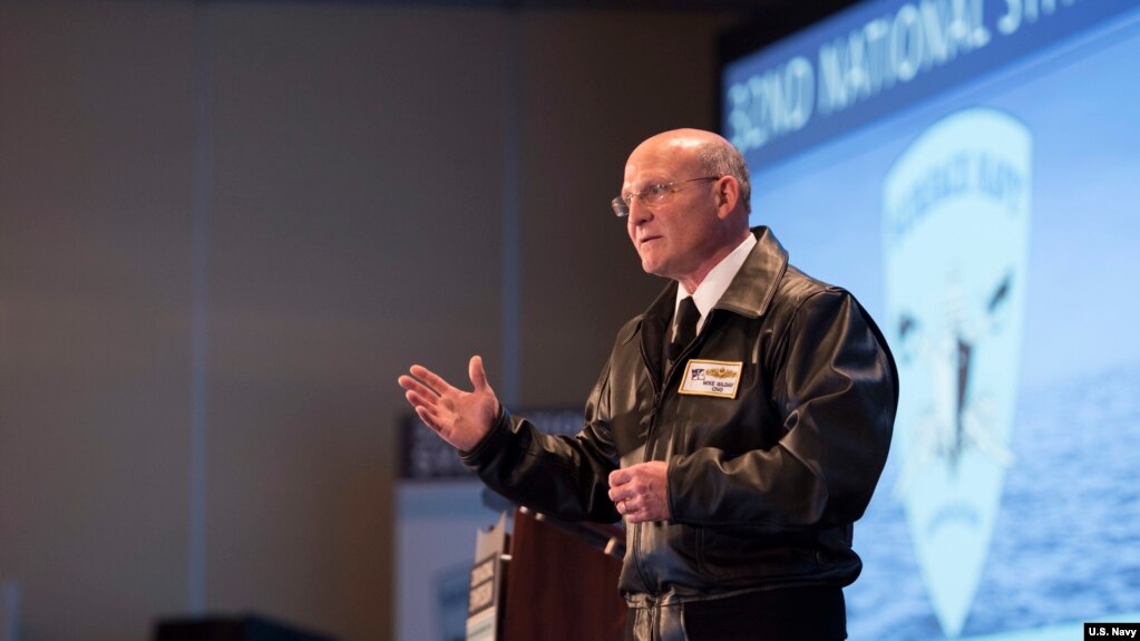 资料照片：美国海军作战部长吉尔代上将(Michael Gilday)2020年1月14日出席年度水面舰队研讨会。（美国海军照片）(photo:VOA)