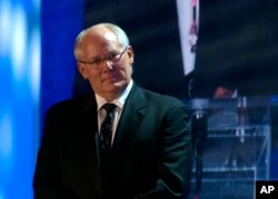 Andrew Aldrin, Apollo 11 astronaut Buzz Aldrin's son, attends the Apollo Celebration Gala at the Kennedy Space Center in Cape Canaveral, Fla., July 21, 2018.