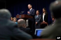 Pennsylvania Attorney General Josh Shapiro speaks during a news conference at the Pennsylvania Capitol in Harrisburg, Pa., Aug. 14, 2018. A Pennsylvania grand jury says its investigation of clergy sexual abuse identified more than 1,000 child victims.