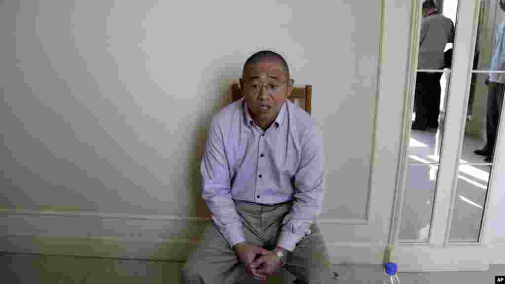 Kenneth Bae, an American tour guide and missionary serving a 15-year sentence in North Korea, speaks to the Associated Press in Pyongyang, Sept. 1, 2014.