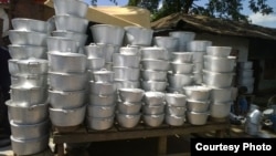 Locally made aluminum pots in Cameroon, and probably in much of Africa, are likely to be contaminated with lead (
(Courtesy: Occupational Knowledge International).