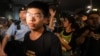 被中国媒体称为“港独”头目之一的香港90后青年黄之锋参加7月7日反送中游行现场。(2019年7月7日)