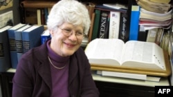 Joan Houston Hall, in her office in Madison, Wisconsin, is chief editor of the newly completed Dictionary of American Regional English 