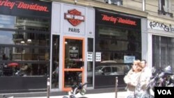 A Harley-Davidson retailer in Paris, France. 