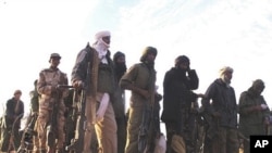 MNLA handout photo taken in February 2012 but released April 2, 2012 reportedly shows fighters gathering in an undisclosed location in Mali.