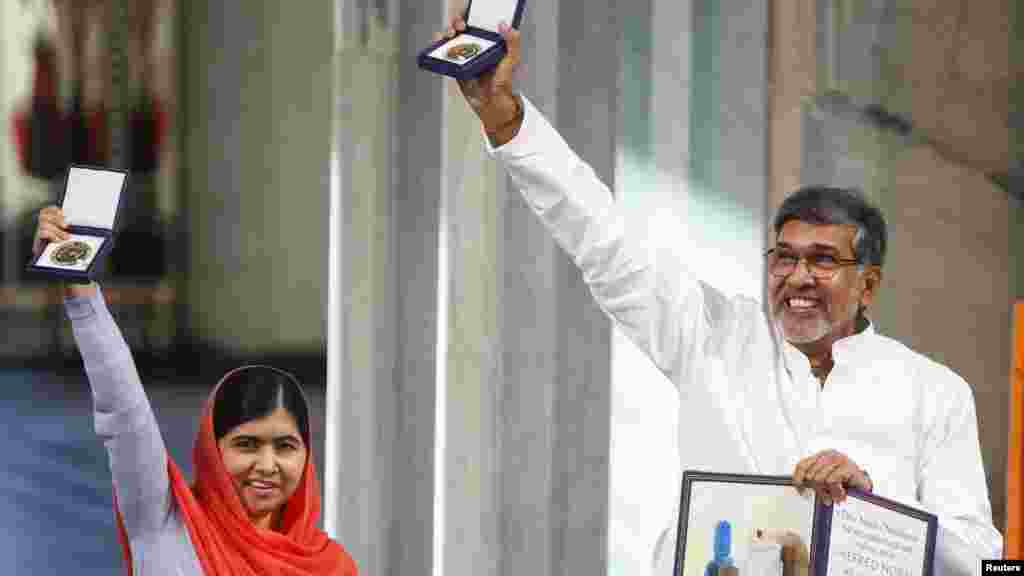 Malala Yousafzaida da Kailash Satyarthi sun karbi lambar yabo ta Nobel.